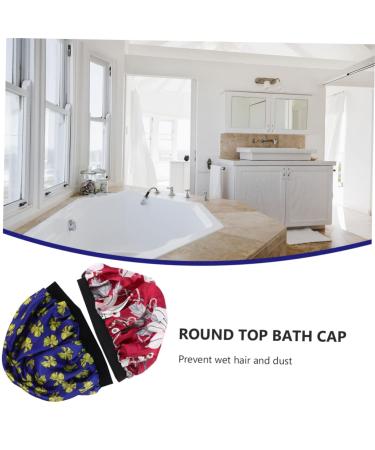 Beavorty 2pcs Satin Shower Cap Set for Women and Kids - Reusable Elastic Bonnets for Bathing and Hair Loss - Blue - 27x20cm - Buy Online on SooperMarket.com