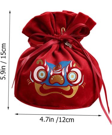 HOMSFOU 2pcs Candy Bag Packaging Bag Wedding Candy Bags Candy Bags for Wedding Decorative Candy Pouches Drawstring Candy Bags Gift Bags Wedding Decor Portable Candy Pouch Festival Supply Red 15x12cm - Buy Online on SooperMarket.com