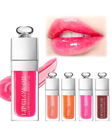 AOOWU Plumping Lip Oil Tinted Moisturizing Lip Oil Long Lasting Nourishing Lip Hydrating Lip Gloss Tint Lipstick for Women Long Lasting Liquid Lipstick Lip Care Lip Glaze Makeup Cosmetic 001 004 007 012 015/B