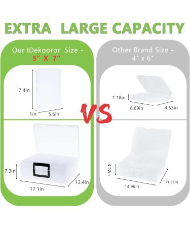 IDekooror 5x7 Photo Case - Clear Photo Box Storage and Craft Keeper | 18 Inner Photo Organizers for Greeting Cards | Extra Large Size - Buy Online on SooperMarket.com