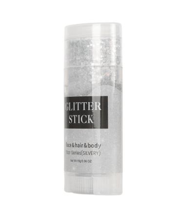Glitter Stick Gel Versatile Long Lasting Body Glitter Stick Easy to Clean for Party Bar (Silver)