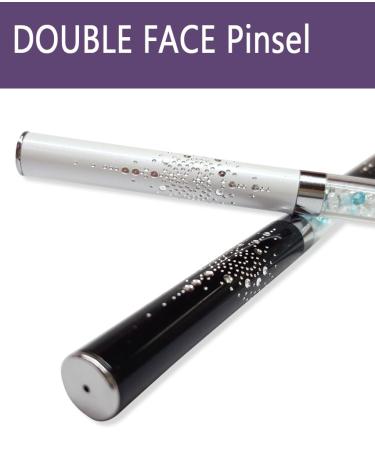 Double Face Brush 2in1 - White Synthetic Gel & Nail Art Brush for Painting & Application - Buy Online on SooperMarket.com
