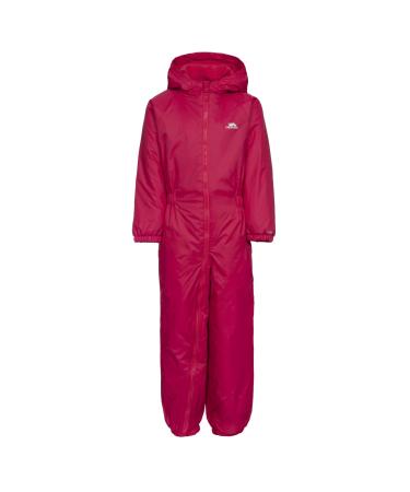 Trespass Kids' Waterproof Drip Drop Outdoor Rain Suit 12-18 Months Raspberry