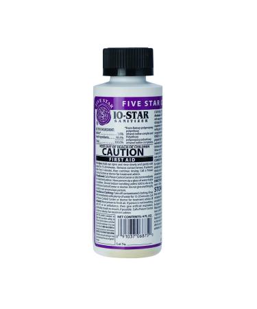 Five Star IO Star - 4 Ounce - Brew Sanitizer Low Foaming Iodophor