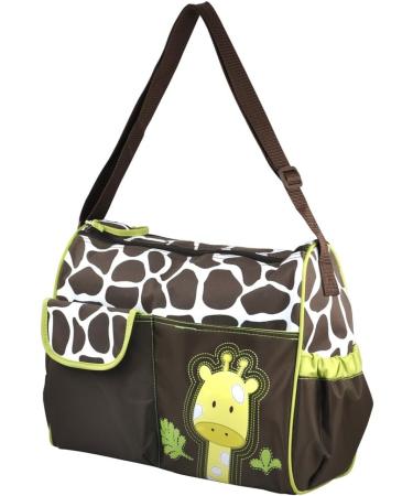Accessotech Waterproof Baby Diaper Nappy Mummy Changing Handbag Shoulder Bag with Mat Travel (Giraffe Green) - Buy Online on SooperMarket.com