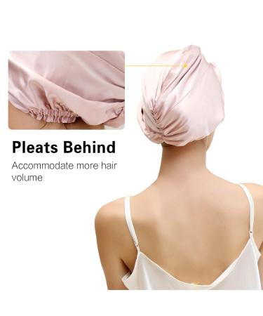 ZIMASILK 22 Momme 100% Mulberry Silk Sleep Cap for Women - Pink Silk Night Bonnet for Hair Care - Buy Online on SooperMarket.com