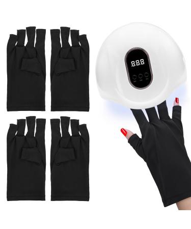WLLHYF 2 Pair Anti UV Gloves Gel Manicure Gloves Professional Protection Fingerless Moisturizing Gloves Nail Art DIY Accessories Skin Care Protect Hands for Home Outdoor 2 Pairs