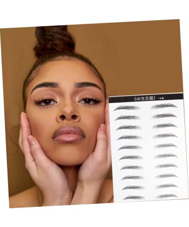 Baluue 2 Pairs Eyebrow Makeup Tools Hair-like Simulation Eyebrow Sticker Artificial Eyebrow Patch 21.00X15.00X0.01CM Black - Buy Online on SooperMarket.com