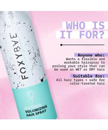 FoxyBae Big Tease Volumizing Hair Spray - Adds Volume, Hold, and Anti-Frizz - Biotin-Infused - 142g/5 Fl. OZ - Suitable for All Hair Types - Buy Online on SooperMarket.com