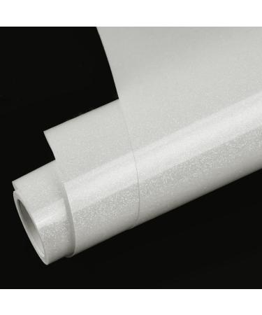TORC White Glitter HTV Heat Transfer Vinyl Roll 12 inch x 5 ft Iron on Vinyl for T Shirts Crafts White 1 Roll