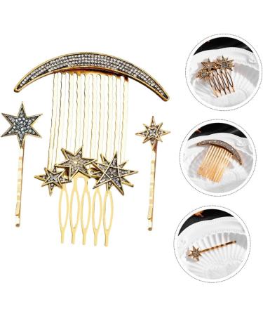 HAPINARY 1 Set Star Moon Hairpin Hair Side Comb Clip Bridal Hair Comb Wedding Hair Barrettes Hair Pin for Decor Hair Side Clip Comb Metal Bridesmaids Headpiece Hair Side Combs Star Hairpins - Buy Online on SooperMarket.com