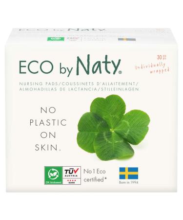 ECO by Naty Nursing Pads Nipple Pads for Breastfeeding Mothers Pregnancy and Postpartum Made from Plant-Based Materials (30 Pads)