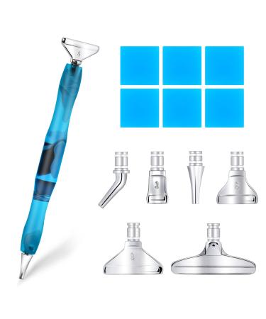 Cobee  Diamond Painting Pen Accessories Tools Set  5D DIY Diamond Painting Tools with 6pcs Stainless Steel Multiple Sizes Metal Pen Tips and Diamond Embroidery Box Including 6 pcs Painting Glue Clay