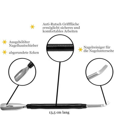 AFTREN Professional Stainless Steel Cuticle Pusher Dual Tool UV Gel Polish Soak Off Remover Double Ended Nail Cleaner Scraper (Black) - Buy Online on SooperMarket.com