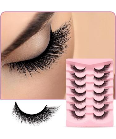 False Eye Lashes 7 Pairs Natural Wispy 3D Effect Lashes Fluffy Cat Eye Lashes Wispy Fake Eyelashes for Parties Reusable Type 13 - Buy Online on SooperMarket.com