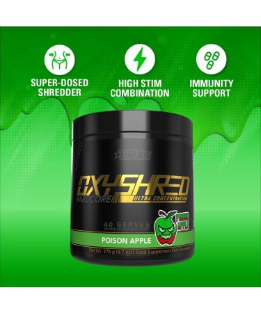 EHPlabs OxyShred Hardcore Thermogenic Pre Workout Shredding Supplement - Promotes Shredding Energy Booster Pre-Workout Mood Booster - Green Apple Fizz 40 Servings - Buy Online on SooperMarket.com