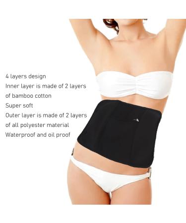 Organic Cotton Castor Oil Pack - Leak-Proof Reusable Hip Bag for Waist Washable Black Button Wrap - Buy Online on SooperMarket.com