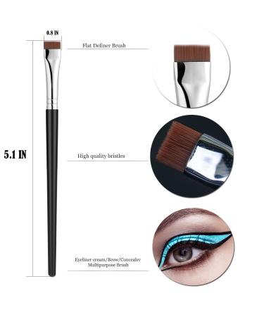 Fine Angled Eyeliner Brushes - JASSINS Precision Gel Liner Brush Set Synthetic Bristles Ultra Thin Slanted Angle | 2 Pack for Perfect Eye Makeup - Buy Online on SooperMarket.com