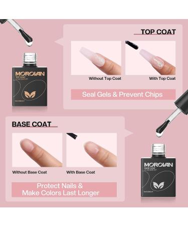 Morovan Poly Gel Nail Kit for Beginners - Pink Nude Poly Gel Nail Kit with UV Lamp | Professional Nail Extension Starter Kit with French Nail Art - Buy Online on SooperMarket.com