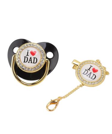 Buy Black Rhinestone Baby Pacifier | Safe Closed Loop Design for 6-18 Months | Jaw Development - Buy Online on SooperMarket.com