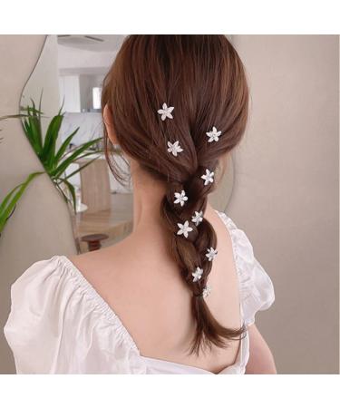AYNKH 20 Pieces Small Lily Flower Hair Clips White Pink Rhinestone Cute Metal Pins for Girls Women Bridal Wedding Decorative Daily Hair Accessories - Buy Online on SooperMarket.com