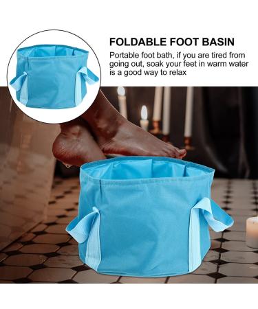 Portable Foot Massager & Soaking Basin | Foldable Travel Foot Bath 30x30cm - Blue - Buy Online on SooperMarket.com