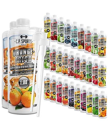 C.P.Sports beverage syrup for mineral drink i syrup sugar-free for vital drink orange-fresh with vitamins i beverage concentrate for mixing with water for sports drink I 2 liter + 2 pump donor orange-fresh 1 l (2 Pack)