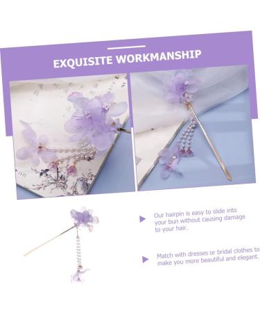 minkissy Hairpin Hair Wooden Stick Decorative Hair Pins Chinese Hair Barrettes Sandalwood Hair Stick Hair Clips for Women Japanese Hair Purple Steamed Stuffed Bun Vintage Miss Fabric - Buy Online on SooperMarket.com