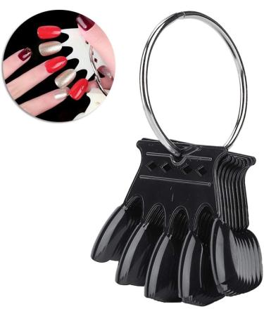 4 Colors Nail Color Card - 50 pcs Nail Art Practice Tips for Manicure Polish Gel Display Tool (2# Black) - Buy Online on SooperMarket.com