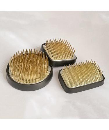 3/Set Flower Frog Japanese Ikebana Flower Arrangement Kenzan Kit  2.4 Round Floral Frog Moribana+1.6 Square Ikebana Kenzan+2.1 x1.4 Rectangle Pin Frog