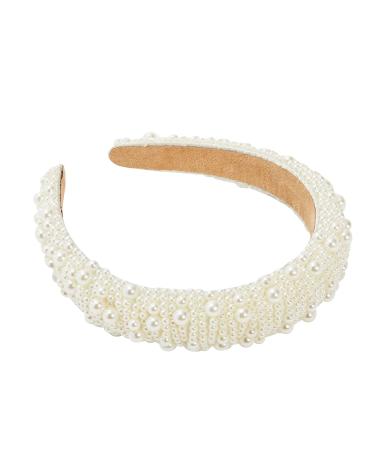 Padded Pearl Headbands 2 Pack - Lavender & Off White Crystal Headbands for Women - Buy Online on SooperMarket.com
