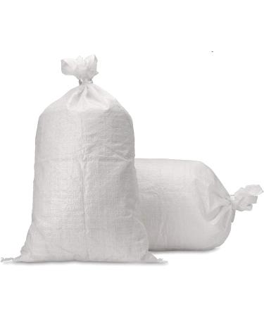 UpNorth Sandbags Box of 100 - Empty Woven Polypropylene Sand Bags with Ties - UV Protection - 14x26 White - Buy Online on SooperMarket.com