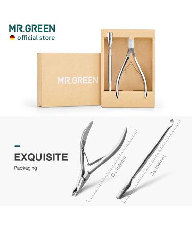 MR.GREEN Cuticle Nippers & Pusher Set - Stainless Steel Nail Manicure Tool for Dead Skin Removal - Buy Online on SooperMarket.com