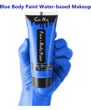 Go Ho Blue Cream Face Body Paint - Water-Based Makeup Kit for Kids Parties, Cosplay, Halloween - 2.37oz - Buy Online on SooperMarket.com