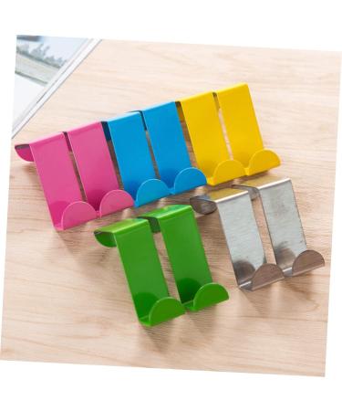 BRIGHTFUFU 4 Pcs Towel Rack Stainless Steel Hook Key Hanger Clothing Hanger Coat Hanger Pack Dual Purpose 4pcs Blue - Buy Online on SooperMarket.com