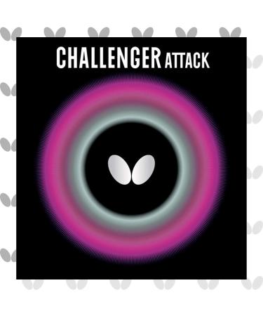 Butterfly Challenger Attack Table Tennis Rubber - Butterfly Table Tennis Rubber - 1.5 mm, 1.9 mm, or 2.1 mm - Red or Black - 1 Pips Out Table Tennis Rubber Sheet - Professional Table Tennis Rubber 1.9 Red