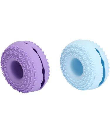 BORDSTRACT 2PCS Makeup Brush Cleaning Folding Bowl Beauty Tool Cleaning Washing Bowl Cute Shaped Soft Silicone Cosmetic Brushes Washing Tool Blue Purple - Buy Online on SooperMarket.com