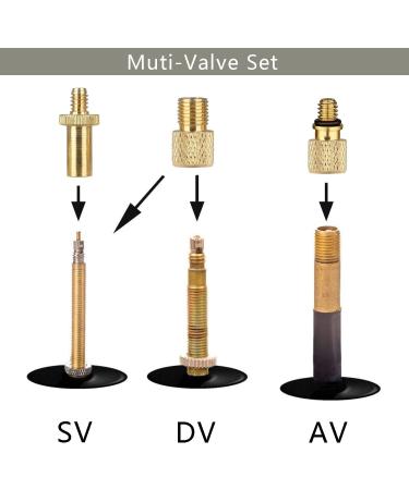 Universal Bicycle Valve Adapter Pump Head Set | Schrader Presta & Dunlop Compatible | Perfect for All Tires & Footballs - Buy Online on SooperMarket.com