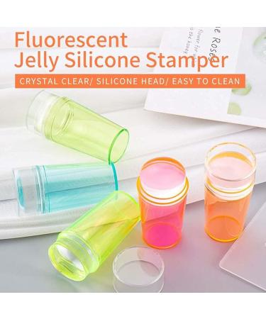 Buy Cacacook Nail Stamp Transparent Silicone Nail Art Stamper with Lid & Scraper for DIY Nail Decor Pink International Shipping Available! - Buy Online on SooperMarket.com