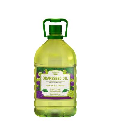 Grape Seed Oil, 3 Liter by Unpretentious Baker, 100% Pure, Vegan, Gluten Free, Non-GMO, Odorless, Light Taste, Preservative & Cholesterol Free, Sturdy Plastic Jug with Twist Off Cap