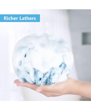 Buy VANZAVANZU Bath Sponge Loofah Set of 4 - Large 80g Shower Scrubber for Men & Women - Mesh Pouf in Turquoise & White | Premium Body Exfoliator - Buy Online on SooperMarket.com
