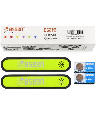 Pack of 2pcs- LED Sports Saftey Flashing Reflective Armband with High Visibility Light up Glow in The Dark Bracelet for Cycling  Jogging  Walking and Running (Green) - Buy Online on SooperMarket.com
