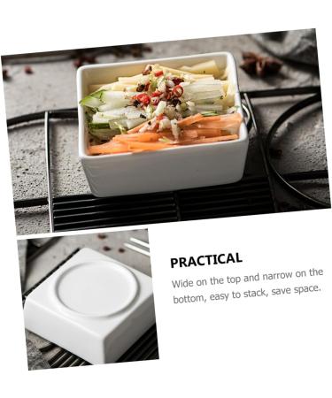 ABOOFAN 2pcs Sauce Dish Dishes Porcelain Saucer Dish Snack Plate Square Seasoning Dish Mini Porcelain Bowls Small Snack Dish Food Seasoning Dish White Ceramics Condiment Platter - Buy Online on SooperMarket.com