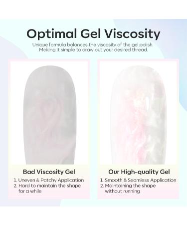 Modelones Pearl Gel Nail Polish 15ML Pearl White Gel Polish Shimmer Mermaid Iridescent Pearlescent Nail Polish Soak Off U V LED Spring Gel Polish Swirl Shell Thread Effect DIY Manicure Gifts - Buy Online on SooperMarket.com