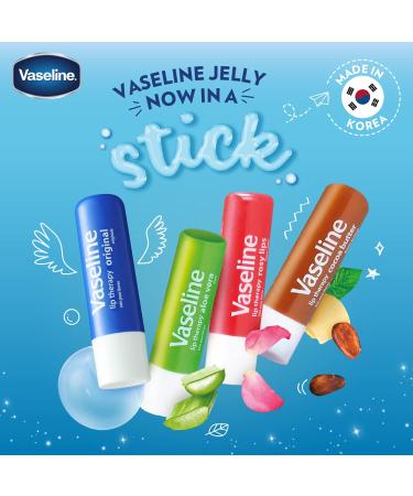 Vaseline Lip Therapy Stick Rosy Lips & Original Variety Pack | 4.8g (4 Pack) - Petroleum Jelly Lip Balm - Buy Online on SooperMarket.com