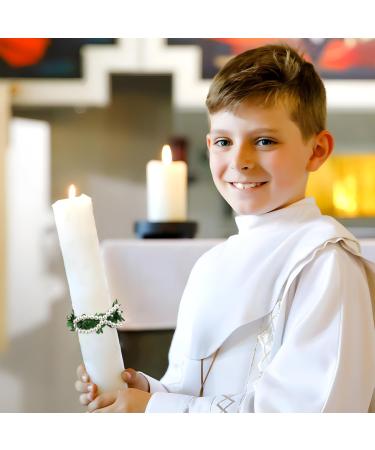Shop Bofunx Drip Protection Candle Wreaths for Christening Baptism & Wedding - Decorative Skirts with Fish & Pearls - Buy Online on SooperMarket.com