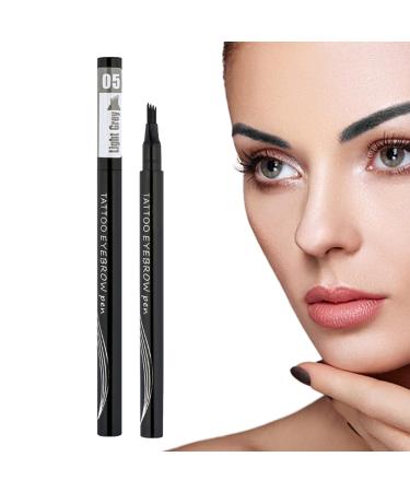 Eyebrow Waterproof Multi-Fork Pencils for Realistic Eyebrow Makeup Daily Eyebrow Makeup Supplies for Home Working Dating Traveling Gathering Dalynn 5# light gray