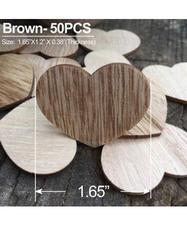 Y&K Homish Wooden Hearts Guest Book - Pack of 50 Blank Wood Signs for DIY Party Decor (Brown) - Buy Online on SooperMarket.com