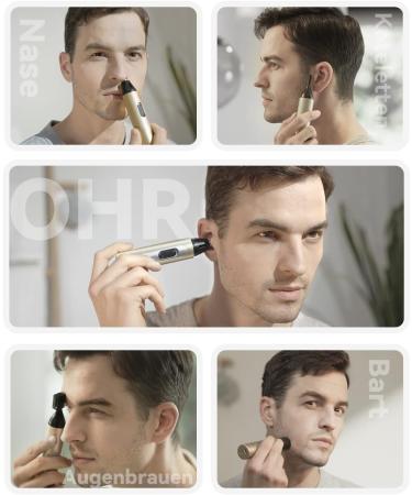 UNIBONO All-in-One Rechargeable Nasal Hair Cutter Kit | Painless Nose Trimmer for Men with Mini Facial & Eyebrow Razor | Green - Buy Online on SooperMarket.com