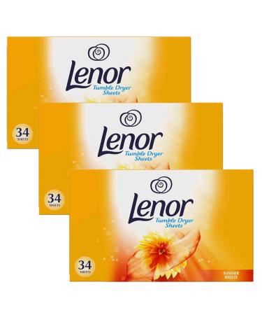3 x 34 Tumble Dryer Sheets Summer Breeze Laundry Linen Fabric Conditioner Fresh Clothes